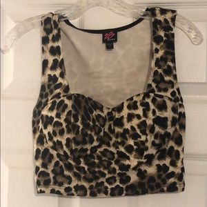 Bebe “2B” leopard crop top